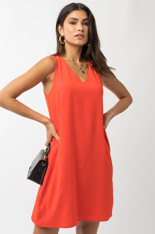 Sleeveless V-Neck Dress, Gilli