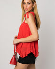 SLEEVELESS ASYMMETRICAL HEM LINE TIERED TOP, Gilli