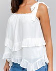 SLEEVELESS ASYMMETRICAL HEM LINE TIERED TOP, Gilli