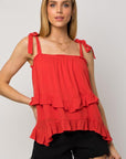 SLEEVELESS ASYMMETRICAL HEM LINE TIERED TOP, Gilli