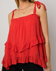 SLEEVELESS ASYMMETRICAL HEM LINE TIERED TOP, Gilli