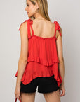 SLEEVELESS ASYMMETRICAL HEM LINE TIERED TOP, Gilli