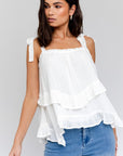 SLEEVELESS ASYMMETRICAL HEM LINE TIERED TOP, Gilli