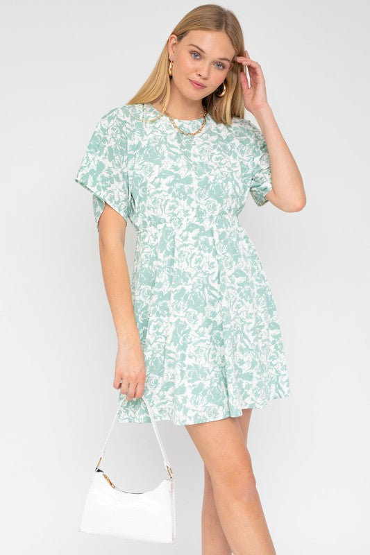 Kimono Sleeve Floral Print Dress, Gilli