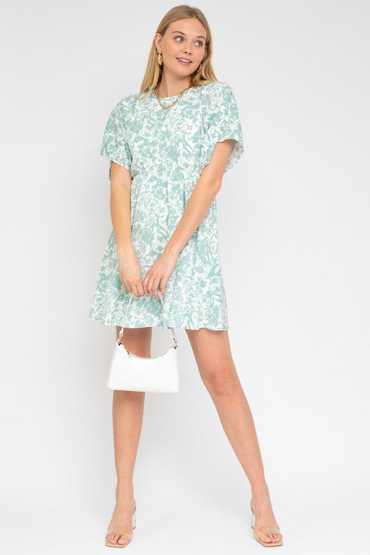 Kimono Sleeve Floral Print Dress, Gilli