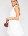 SLEEVELESS RUFFLE NECK TIERED DRESS, Gilli