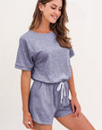 Short Sleeve Side Pocket Drawstring Romper, Gilli (Various colors)