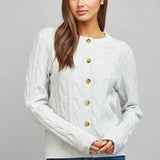 FATE - CABLE KNIT BUTTON CLOSURE CARDIGAN