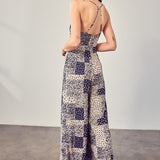 Paisley Printed Cami Jumpsuit, Mustard Seed