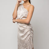 Sleeveless One shoulder Abstract Print Dress, Gilli