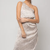 Sleeveless One shoulder Abstract Print Dress, Gilli