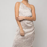 Sleeveless One shoulder Abstract Print Dress, Gilli