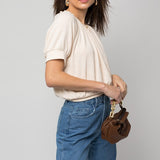 Shirred Neck Rib Tee- Gilli