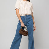 Shirred Neck Rib Tee- Gilli