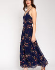 SPA STRAP FLORAL PRINTED MAXI WRAP DRESS, Gilli