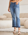 Judy Blue Full Size Release Hem Cropped Bootcut Jeans