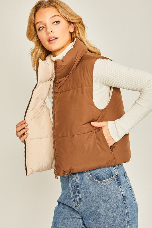 Woven Solid Reversible Vest, Love Tree (Various colors)