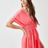 Smocked Waist with Tassel Strap Dress, Mustard Seed