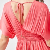 Smocked Waist with Tassel Strap Dress, Mustard Seed