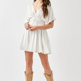 Smocked Waist with Tassel Strap Dress, Mustard Seed