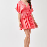 Smocked Waist with Tassel Strap Dress, Mustard Seed