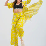 WIDE LEG TROUSERS IN YELLOW FLORAL, Q2