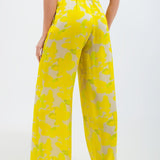 WIDE LEG TROUSERS IN YELLOW FLORAL, Q2