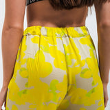 WIDE LEG TROUSERS IN YELLOW FLORAL, Q2