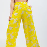 WIDE LEG TROUSERS IN YELLOW FLORAL, Q2