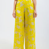 WIDE LEG TROUSERS IN YELLOW FLORAL, Q2