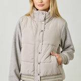 Mystree - Mixed Media Puffer Jacket