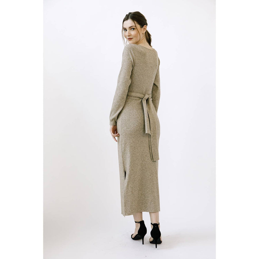 STORIA - HEATHERED KNIT MIDI DRESS