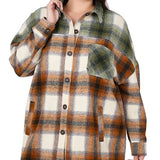 OVERSIZED YARN DYED PLAID SHACKET, Zenana (Plus Size Only)