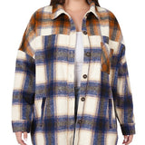 OVERSIZED YARN DYED PLAID SHACKET, Zenana (Plus Size Only)