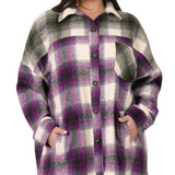 OVERSIZED YARN DYED PLAID SHACKET, Zenana (Plus Size Only)