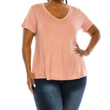 BAMBOO V NECK TOP, Various Colors, FABINA (Plus Size only)