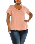 BAMBOO V NECK TOP, Various Colors, FABINA (Plus Size only)