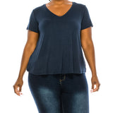 BAMBOO V NECK TOP, Various Colors, FABINA (Plus Size only)