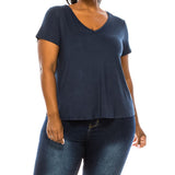BAMBOO V NECK TOP, Various Colors, FABINA (Plus Size only)