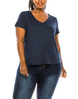 BAMBOO V NECK TOP, Various Colors, FABINA (Plus Size only)