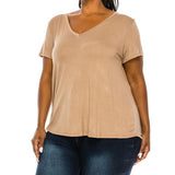 BAMBOO V NECK TOP, Various Colors, FABINA (Plus Size only)