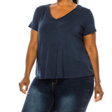 BAMBOO V NECK TOP, Various Colors, FABINA (Plus Size only)