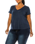 BAMBOO V NECK TOP, Various Colors, FABINA (Plus Size only)