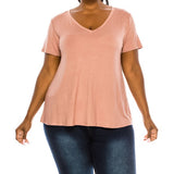 BAMBOO V NECK TOP, Various Colors, FABINA (Plus Size only)