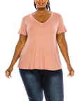 BAMBOO V NECK TOP, Various Colors, FABINA (Plus Size only)