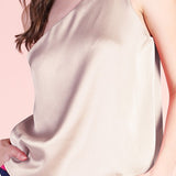 Shiny Hammered Satin One Shoulder Top, Tyche