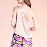 Shiny Hammered Satin One Shoulder Top, Tyche