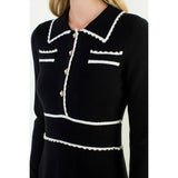 THML - Long Sleeve Collared Knit Dress