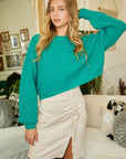 ROUND NECK CROP SWEATER (Various colors), Mustard Seed