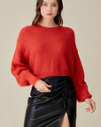 ROUND NECK CROP SWEATER (Various colors), Mustard Seed